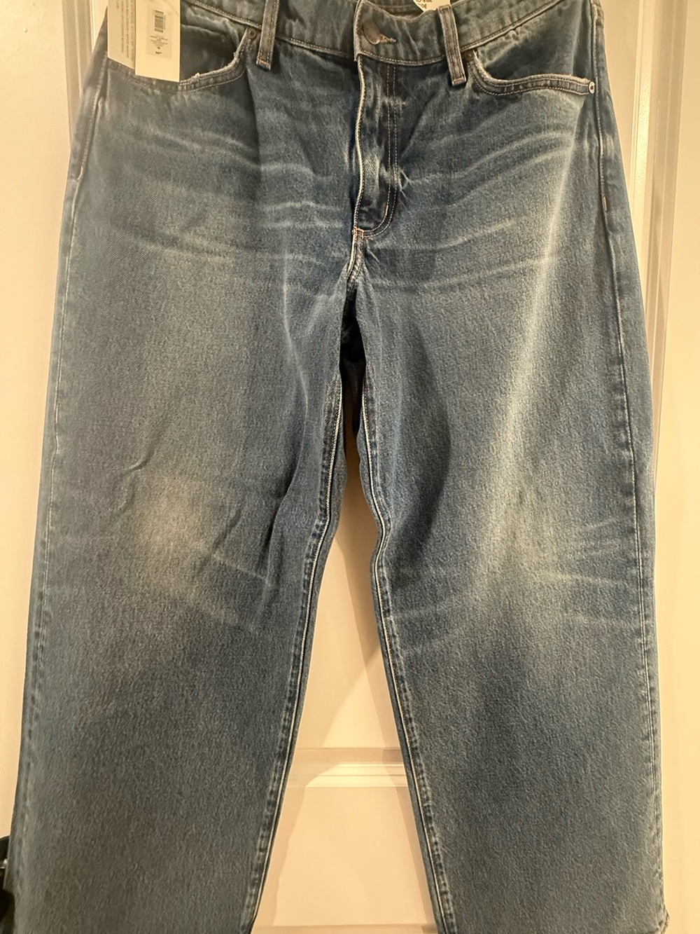 DENIM FORUM CHRISTY RELAXED SUPER LO-RISE WIDE JEAN